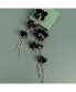 Women's Black Flora Chain Drop Earrings