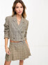 ASOS DESIGN boxy blazer in brown check