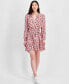 Фото #1 товара Платье Tommy Hilfiger Женское с флористическим принтом, с завязкой спереди, модель Sandbar Fit & Flare Tiered