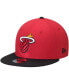 Фото #1 товара Men's Red and Black Miami Heat 2-Tone 9FIFTY Adjustable Snapback Hat