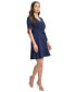 Фото #3 товара Women's Surplice-Neck Tulip-Sleeve Belted Dress