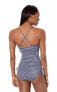 Фото #3 товара Prana 169078 Womens Moorea One-Piece Swimsuit Blue Anchor Stripe Size X-Small