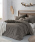 Microfiber Washed Crinkle Duvet Cover & Shams, Twin/Twin XL