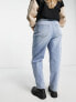 Фото #2 товара Simply Be high waisted straight leg jeans in light blue wash