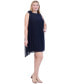 Plus Size Draped-Shoulder Boat-Neck Dress