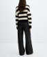 ფოტო #2 პროდუქტის Women's Round-Neck Striped Sweater
