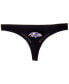 Фото #2 товара Women's Black Baltimore Ravens Solid Logo Thong
