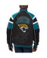 Фото #2 товара Men's Black Jacksonville Jaguars Faux Suede Raglan Full-Zip Varsity Jacket