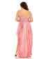 Фото #3 товара Plus Size Rhinestone High Low Pleated Gown