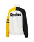 Women's White Pittsburgh Steelers Curve Ball Raglan Full-Zip Track Jacket