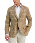 Фото #1 товара Men's Plaid Linen Notch Lapel Blazer, Created for Macy's