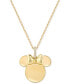 ფოტო #1 პროდუქტის Diamond Accent Minnie Mouse Polished Silhouette 18" Pendant Necklace in Gold-Plated Sterling Silver