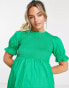 New Look Maternity shirred peplum blouse in green