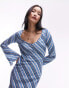 Фото #4 товара Topshop lea column maxi dress in blue stripe