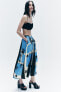 Zw collection creased printed skirt