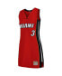 Фото #3 товара Women's Dwyane Wade Red Miami Heat 2005 Hardwood Classics Name and Number Player Jersey Dress