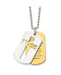 Chisel cross Serenity Prayer Dog Tag Ball Chain Necklace
