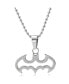 Фото #1 товара DC Comics batman Stainless Steel Cut Out Logo Pendant Necklace, 16" Ball Chain