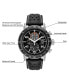 Eco-Drive Men's Chronograph Black Leather Strap Watch 44mm