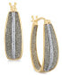 ფოტო #1 პროდუქტის Diamond Glitter Hoop Earrings (1/3 ct. t.w.) in 14k Gold over Sterling Silver