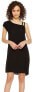 Фото #1 товара Heather 240025 Womens Bette Asymmetrical Neck Silk Shift Dress Black Size Small