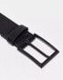 ASOS DESIGN smart faux leather belt with black buckle in black faux croc