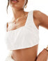 ASOS DESIGN Kayla mix and match crop beach top in white