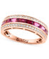 EFFY® Ruby (1/5 ct. t.w.), Pink Tourmaline (3/8 ct. t.w.) & Diamond (1/5 ct. t.w.) Ring in 14k Rose Gold