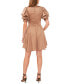 ფოტო #4 პროდუქტის Women's V-Neck Tiered Bubble Puff Sleeve Mini Dress