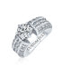 ფოტო #3 პროდუქტის AAA CZ Pave Vintage Art Deco Style 2CT Princess Round Brilliant Cut Solitaire Engagement Ring For Women .925 Sterling Silver