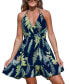 Фото #1 товара Платье CUPSHE женское Зеленое Тропическое с Двойным Ремнем и Оборкой