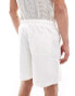 ASOS DESIGN wide linen shorts in white