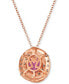 Фото #3 товара Le Vian raspberry Rhodolite (1-3/8 ct. t.w.) & Diamond (1/3 ct. t.w.) Adjustable 20" Pendant Necklace in 14k Rose Gold