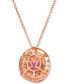 ფოტო #3 პროდუქტის Raspberry Rhodolite (1-3/8 ct. t.w.) & Diamond (1/3 ct. t.w.) Adjustable 20" Pendant Necklace in 14k Rose Gold