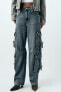 Mid-rise trf cargo jeans