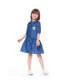 Фото #1 товара Girl 3/4 Sleeve Dress With Pocket Blue Chambray - Toddler|Child