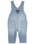 Фото #9 товара Baby Knit-Like Denim Hickory Stripe Overalls 18M