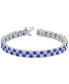 ფოტო #3 პროდუქტის Sapphire (10 ct. t.w.) & Diamond (1 ct. t.w.) Double Row Bracelet in Sterling Silver (Also in Emerald)