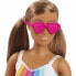 Mattel Puppe Loves im Regenbogen-Streifen Kleid