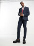 Фото #5 товара ASOS DESIGN slim mix and match suit trousers in navy and burgundy grid check