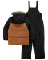 Kid 2-Piece Faux Fur Hooded Snowsuit Set 7