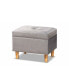 Фото #1 товара Elias Modern and Contemporary Velvet Fabric Upholstered and Finished Wood Storage Ottoman