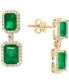 ფოტო #3 პროდუქტის EFFY® Emerald (4-3/4 ct. t.w.) & Diamond (3/8 ct. t.w.) Drop Earrings in 14k White Gold or Yellow Gold