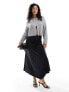 Фото #1 товара & Other Stories stretch jersey midi skirt with asymmetric drape detail in black