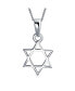 ფოტო #1 პროდუქტის Unisex Hanukkah Magen Star of David Pendant Necklace Religious Judaic Jewelry for Women Bat Mitzvah .925 Sterling Silver