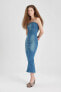 Фото #2 товара Платье женское defacto Straplez Maxi Jean B8112AX24SM