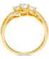 Фото #3 товара Diamond Three Stone Twist Engagement Ring (1/2 ct. t.w.) in 14k Gold