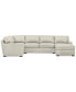 Фото #6 товара Radley 136" 4-Pc. Leather Square Corner Modular Chaise Sectional, Created for Macy's