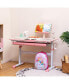 Фото #6 товара Height-Adjustable Kids Desk Children Study Table with Tilt Desktop & Book Stand