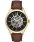 ფოტო #1 პროდუქტის Mens Brown Strap Automatic Watch 46mm